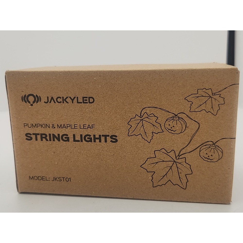 JACKYLED Christmas Decorations String Lights 30-LED Pumpkin Maple Leaf Decor...